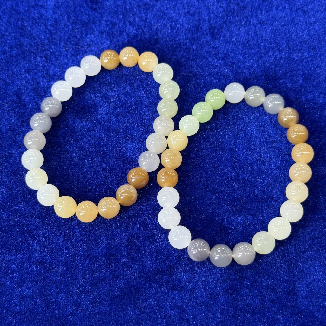【倔老头工厂】和田玉唐三彩素圈手串 简约款 约8mm/多样性发一