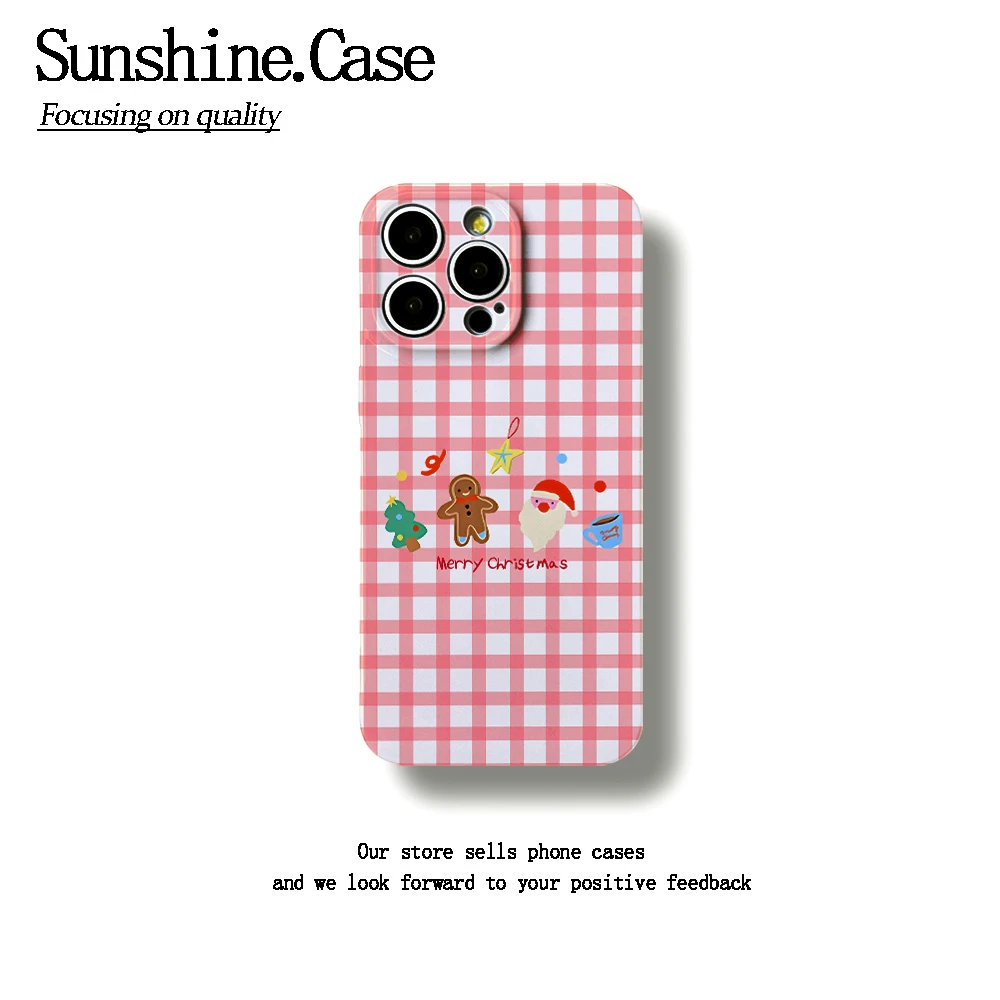 格子姜饼人软壳适用苹果oppo华为vivo小米手机壳防摔创意ins全包