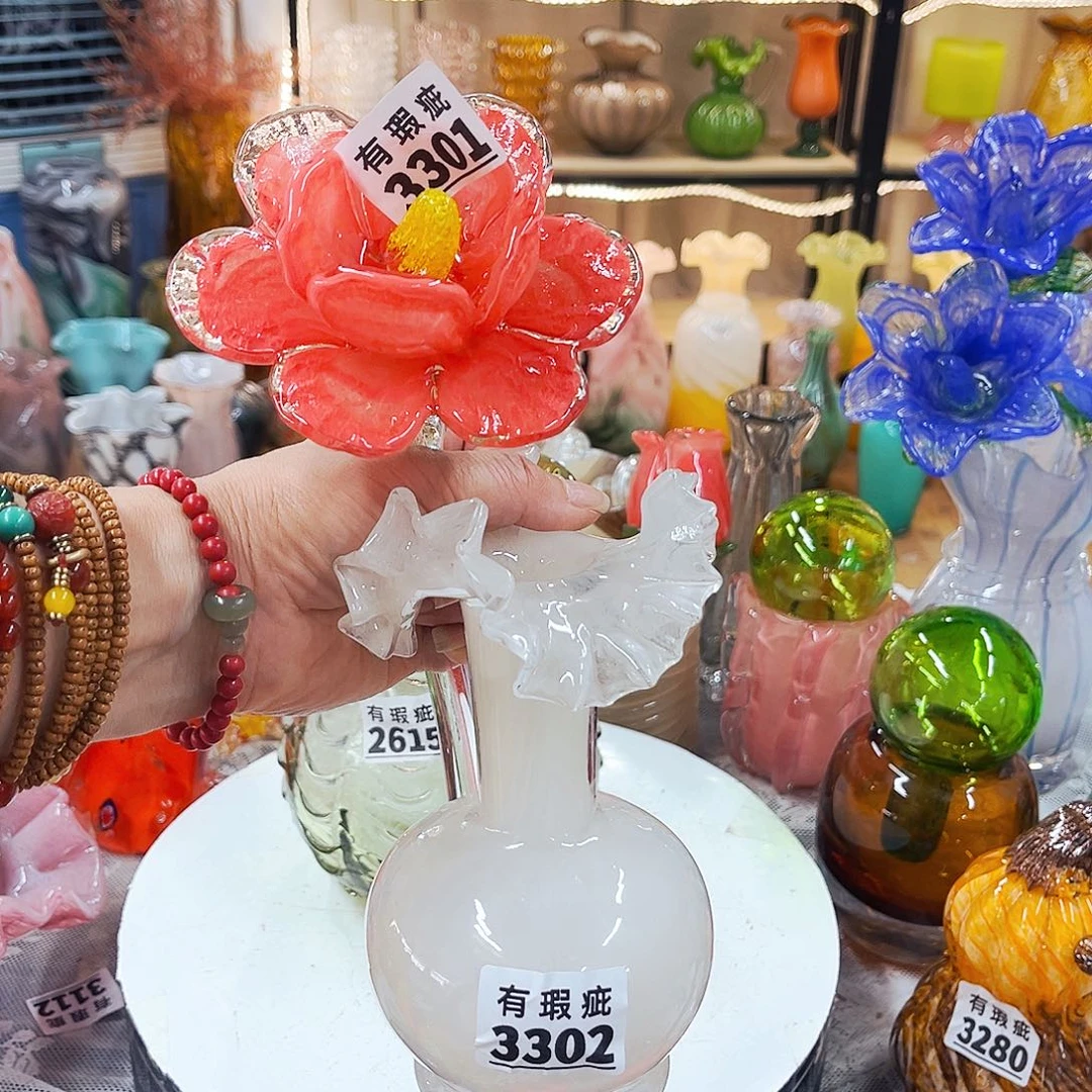 云***梦琉璃一套瑕家悦花器和摆件