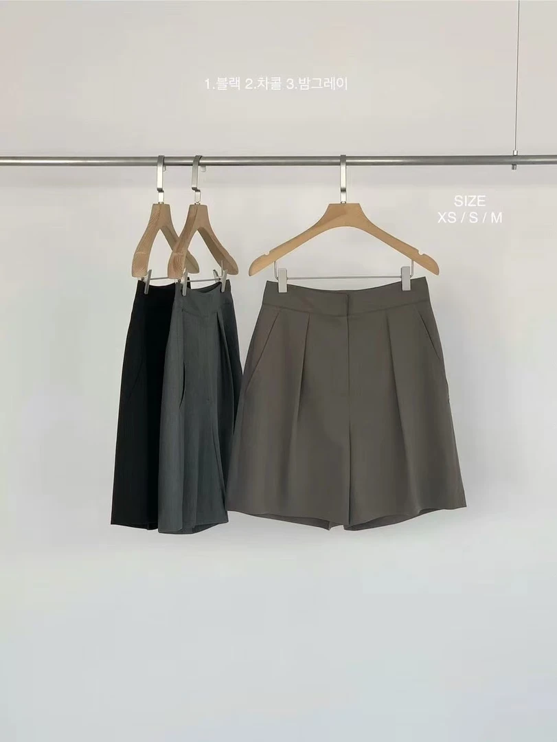 朵儿定制 【明夏】夏新三色高腰时尚简约休闲羊毛西装短裤 IV36