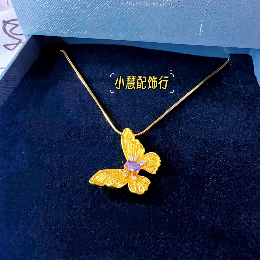 铜合金项链 【小慧家】新中式蝴蝶锁骨链复古百搭时尚