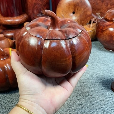 【闪购商品】木乔****@缅甸花梨木南瓜罐子一个