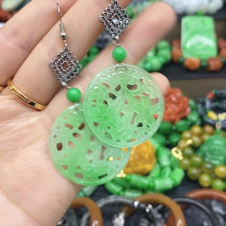 翡翠未镶嵌耳饰耳坠31