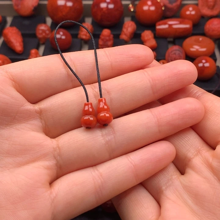 南红玛瑙未镶嵌葫芦弟子珠6MM+