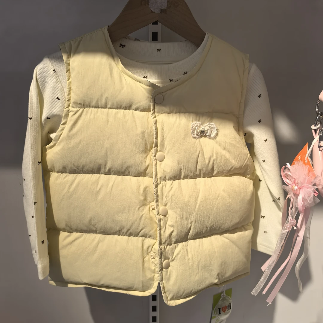 小女童满印双面穿羽绒马甲