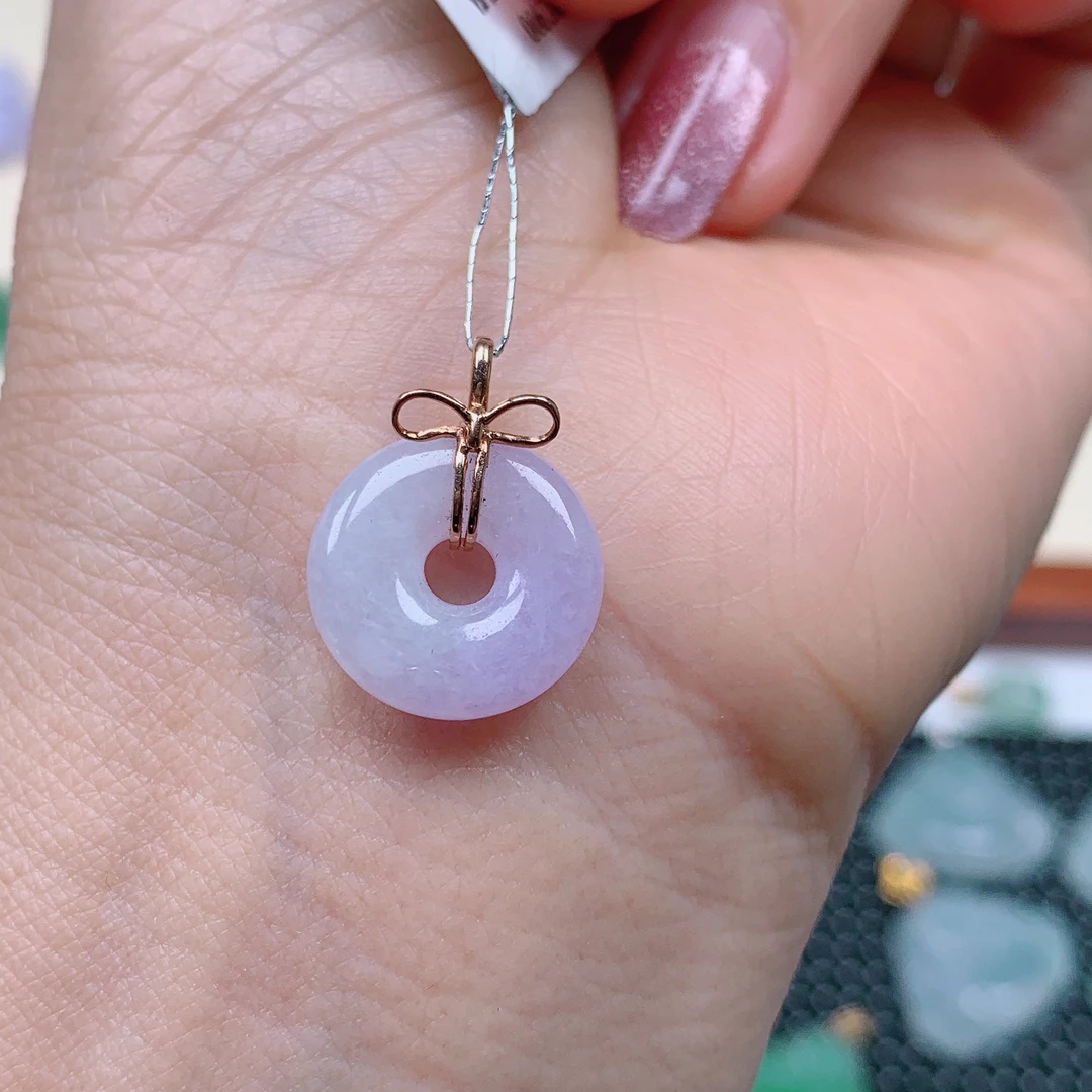 缅甸天然A货翡翠，冰粉甜甜圈 编号j/304尺寸14.3-3.6