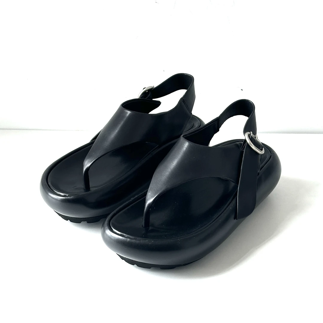 5 PENNIES YD设计师款夏季简约休闲厚底牛皮夹趾凉鞋52505145