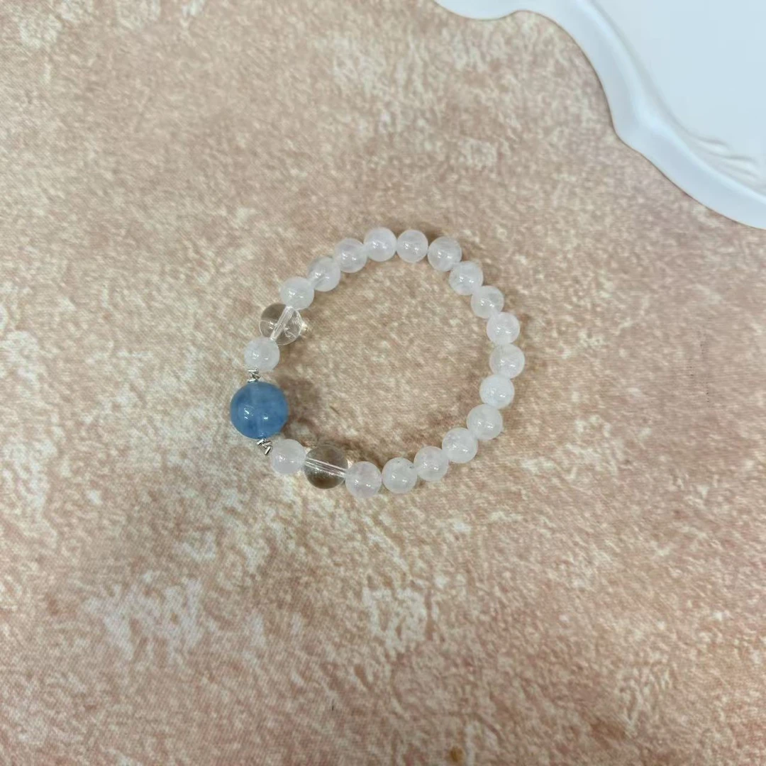 9887 白幽灵白水晶单圈手串