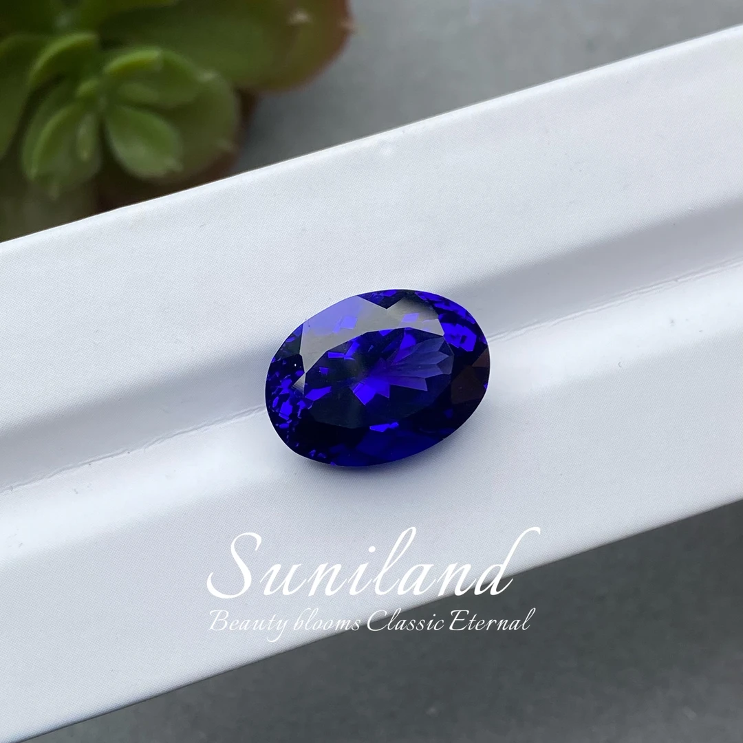 K38-FY-14.03ct-椭圆形皇家蓝色坦桑石裸石/GRC证书2412050310