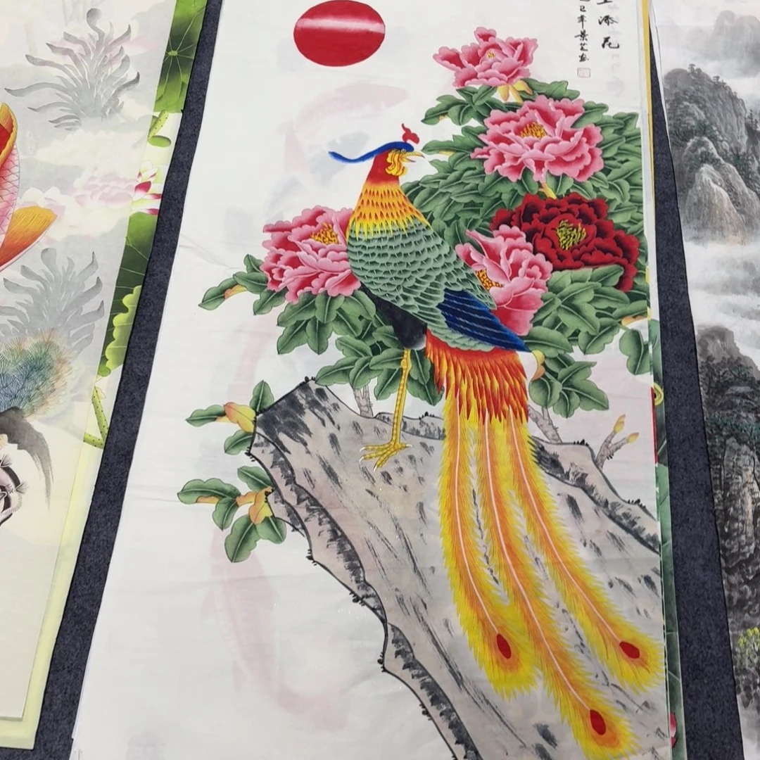 国画140×70手绘画画画