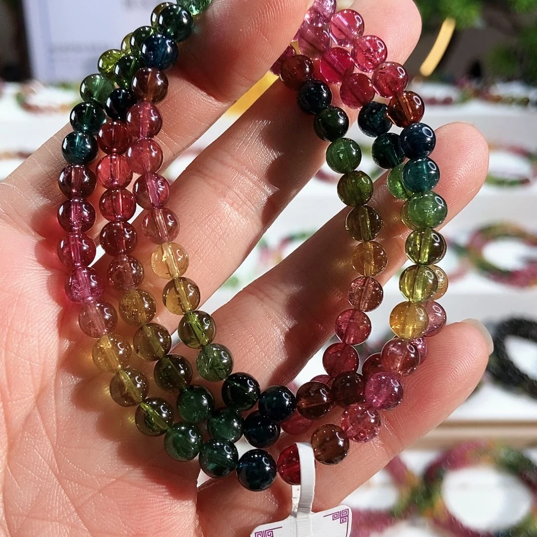 碧玺手链未镶嵌G2608三圈颜色微差