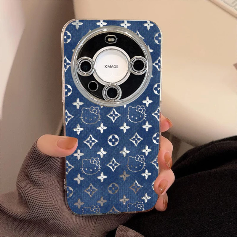 牛仔纹KT猫适用华为mate70Pro冰川纹手机壳mate60rs/50全包镜头膜