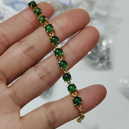 翡翠银S925镶嵌毛衣链