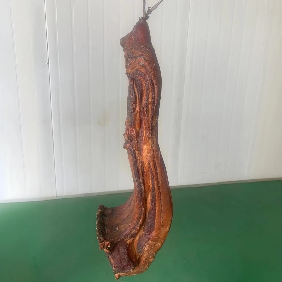 【直播现称腊格子肉】柴火烟熏带排骨的腊五花肉