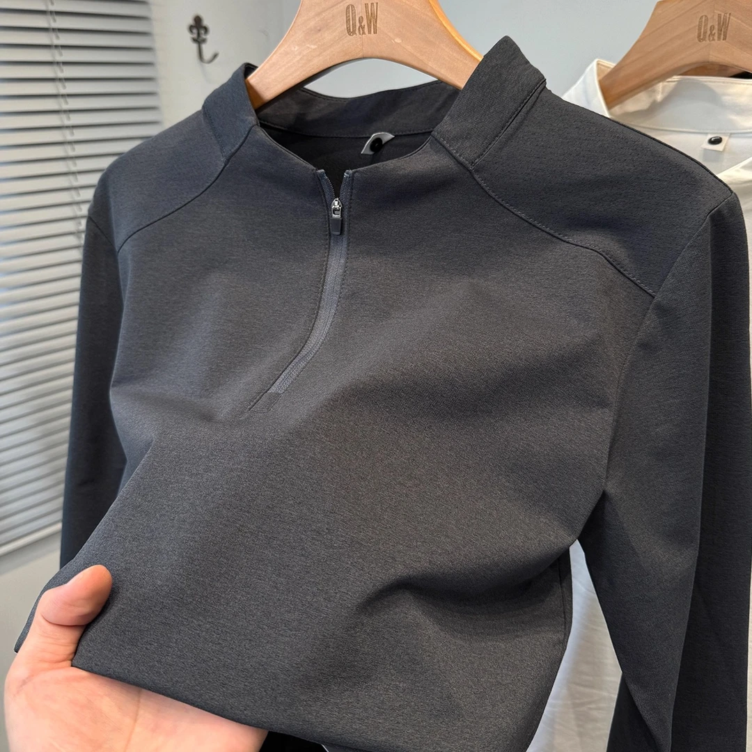 迪桑面料立领长袖卫衣男春秋轻量化运动速干多功能拉链上衣打底衫