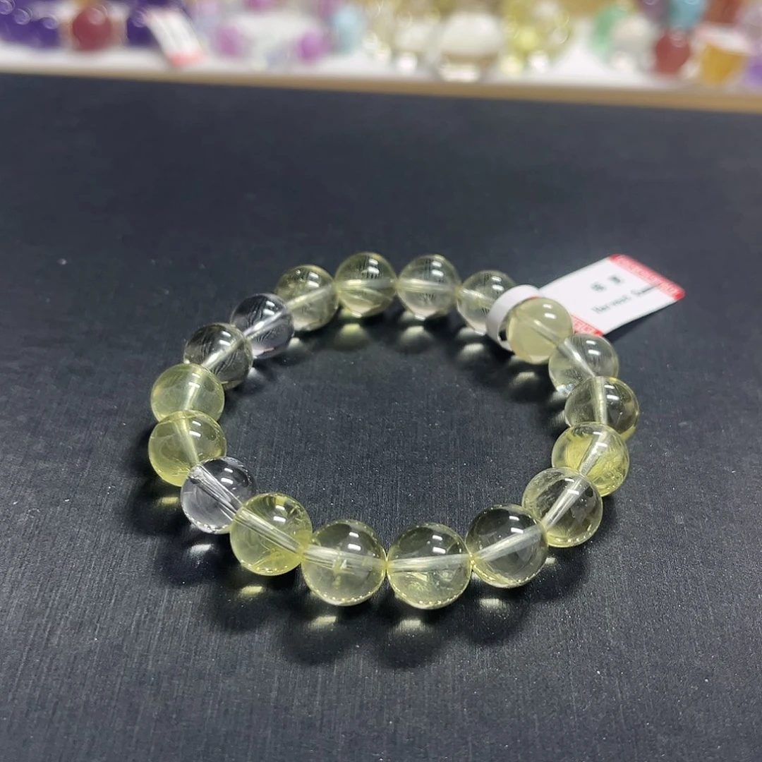 手链水晶未镶嵌黄水晶加白水晶设计款手串