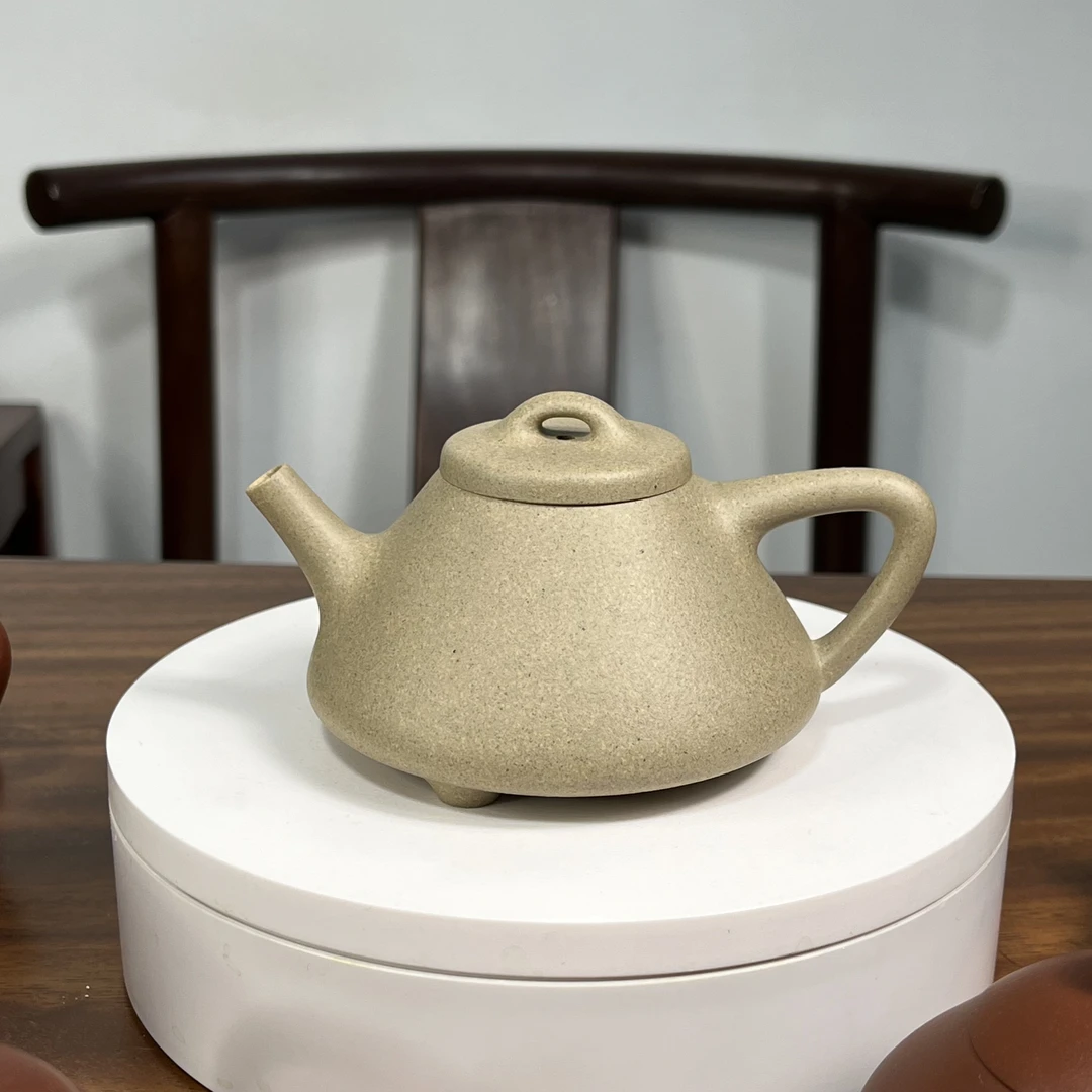 福利款 高温气窑烧青段子冶石瓢壶220毫升余老师半手工实价紫砂壶