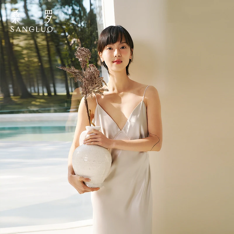 Slip Dress』桑罗真丝吊带裙轻奢连衣裙短裙外穿辣妹睡裙03A23287