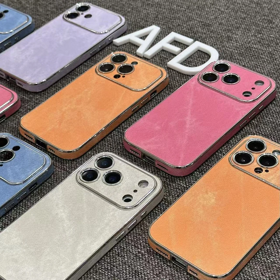 GGBond复古电镀牛仔纹适用iPhone17/16promax手机壳苹果15/14/13