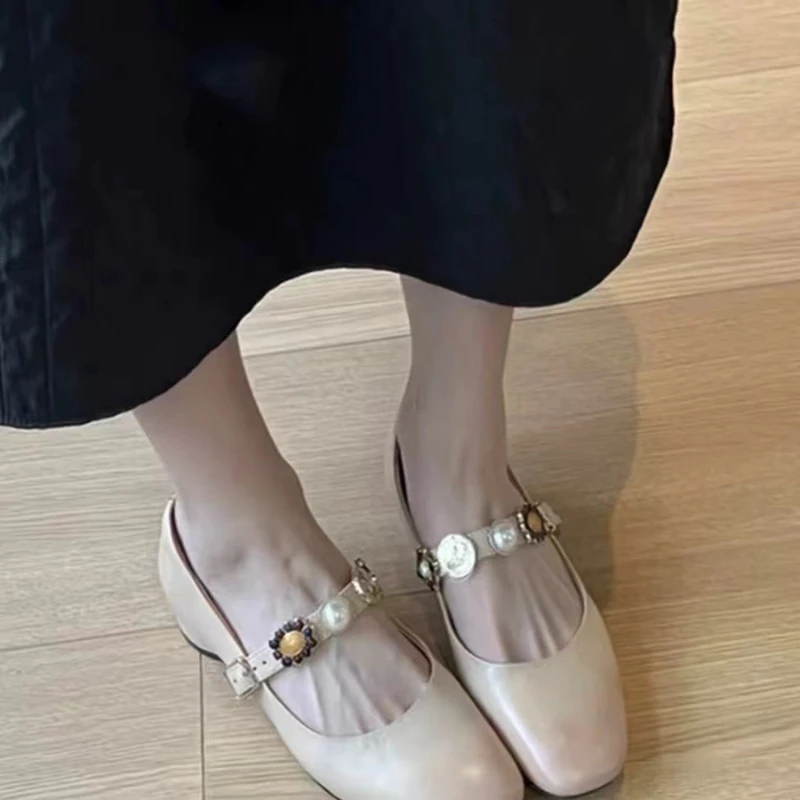 复古法式装饰带玛丽珍鞋2025新款绝美不累脚仙女风单鞋女