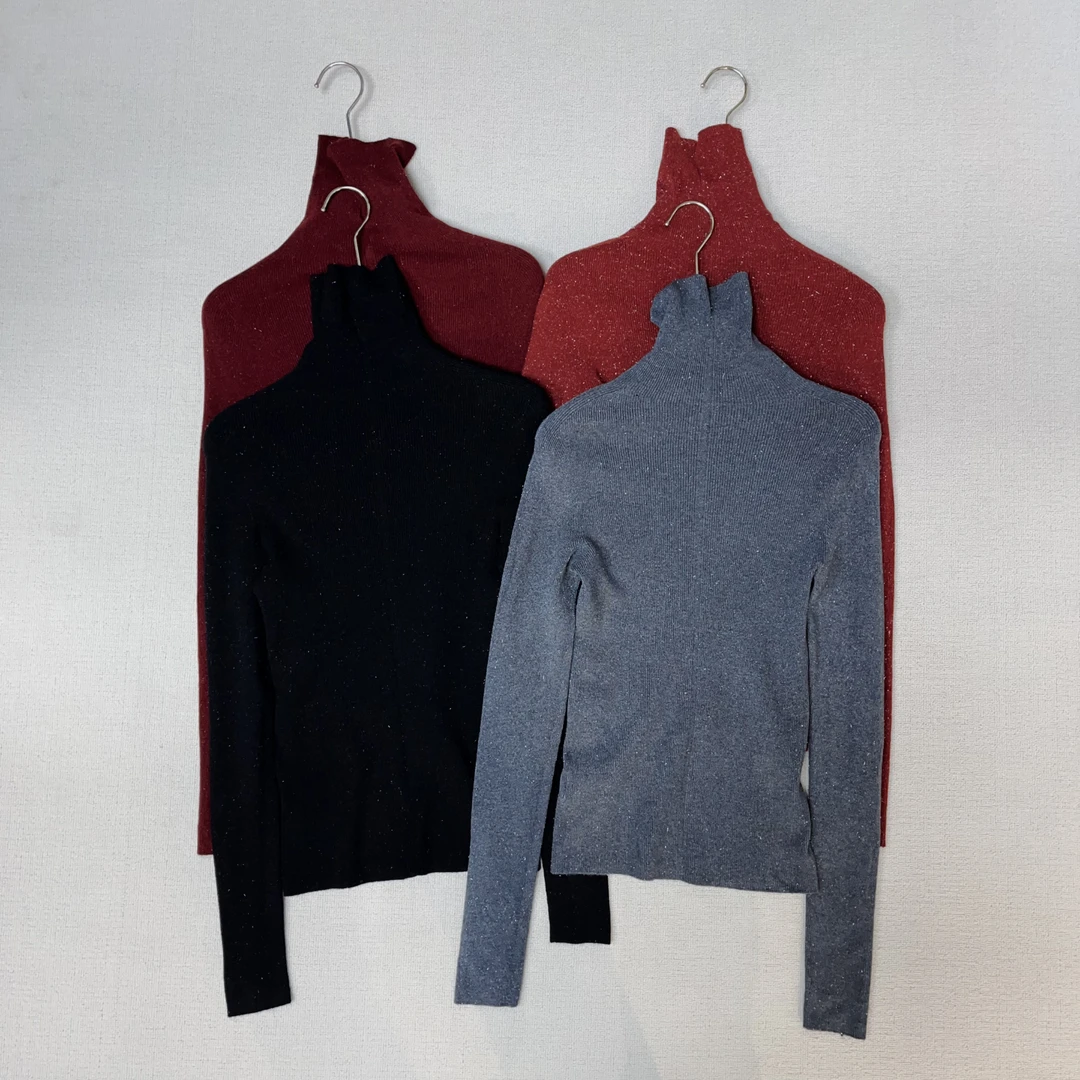 【四姐家】一根筋金银线高领长袖打底衫 96866