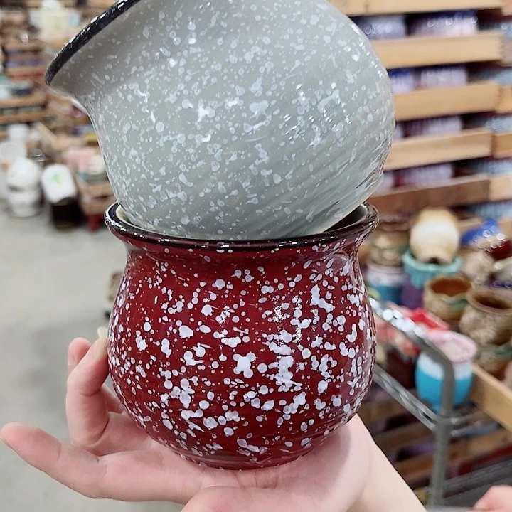 有孔.凑单10元陶瓷花盆发货！