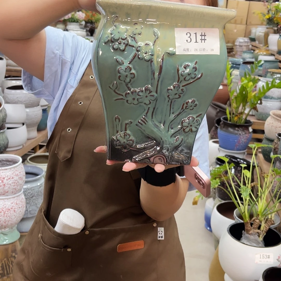 紫砂花盆高度24口径20厘米