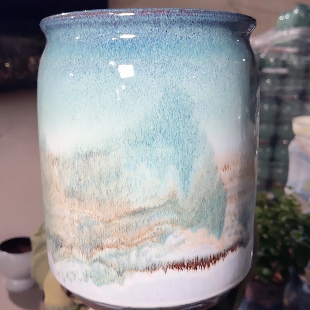 紫砂花盆高27口20