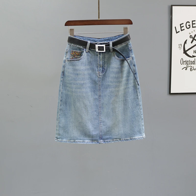 高腰牛仔裙女2025夏季新款复古百搭休闲A字裙包臀显瘦半身裙中裙