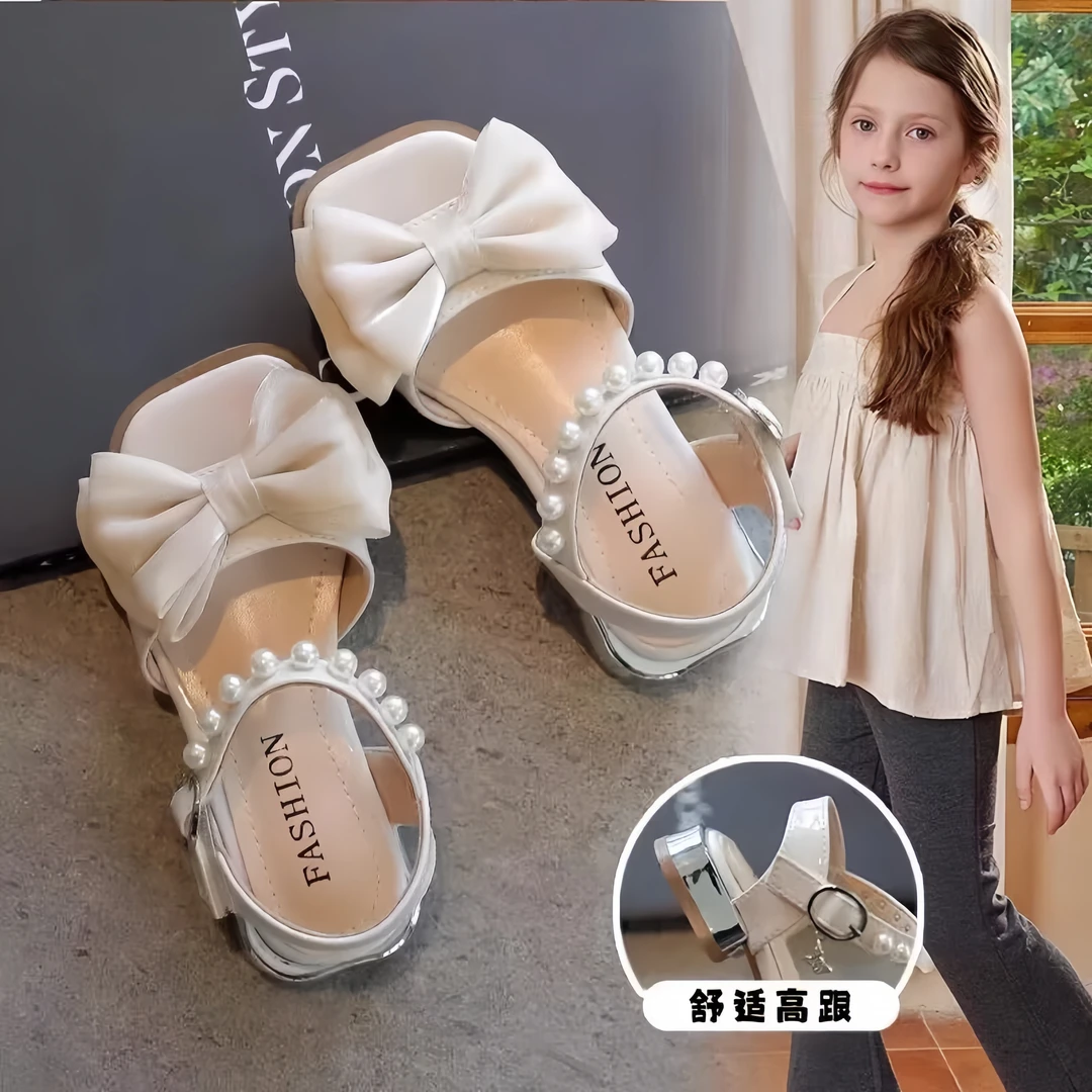 ABC女童凉鞋2025夏季新款儿童高跟鞋女孩韩版中大童洋气公主凉鞋
