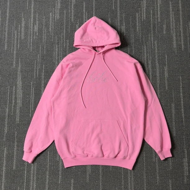 未使用 Balenciaga/巴黎世家 SS22纯色连帽套头粉色卫衣/M码/3416