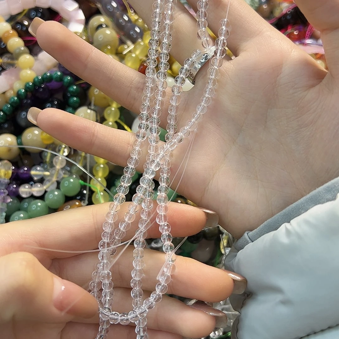 玛瑙/玉髓合金珠宝半成品白水隔珠四圈一条