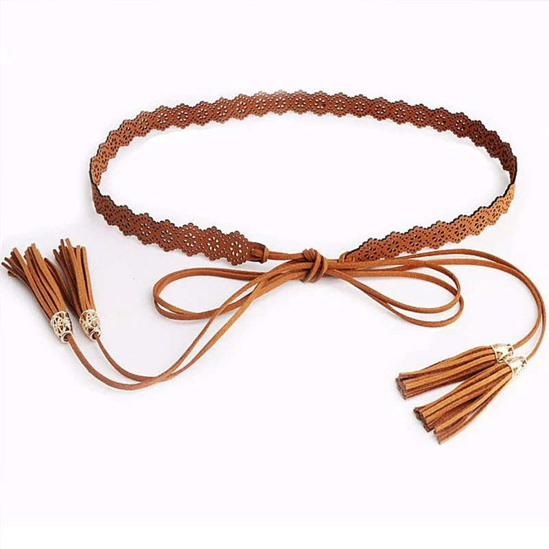 35YD3470民族风编织镂空细腰带女装饰腰绳百搭简约皮带