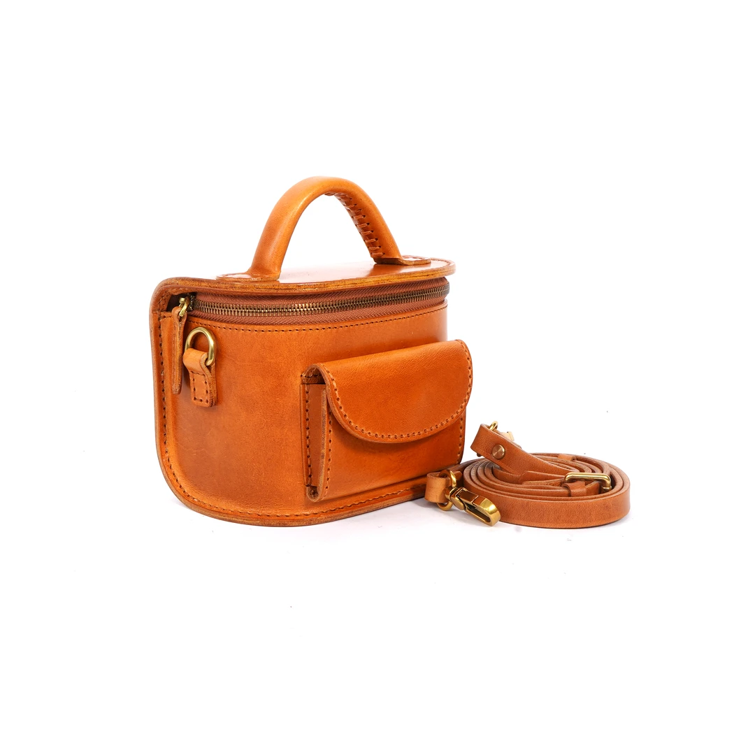 UCM复古小盒子包牛皮真皮单肩斜挎包女手拿包#150554