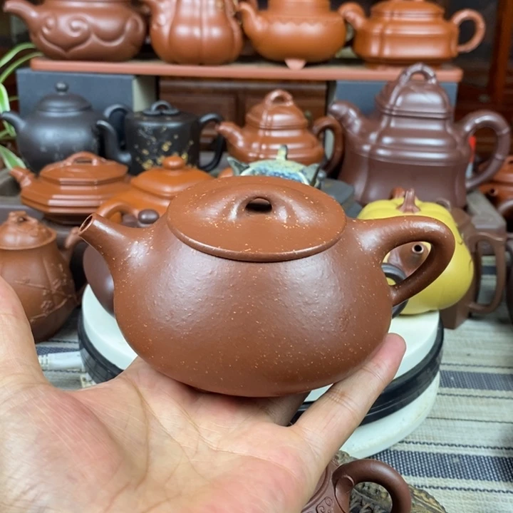茶壶紫砂满瓢360cc原矿粗砂十目红降坡泥特价