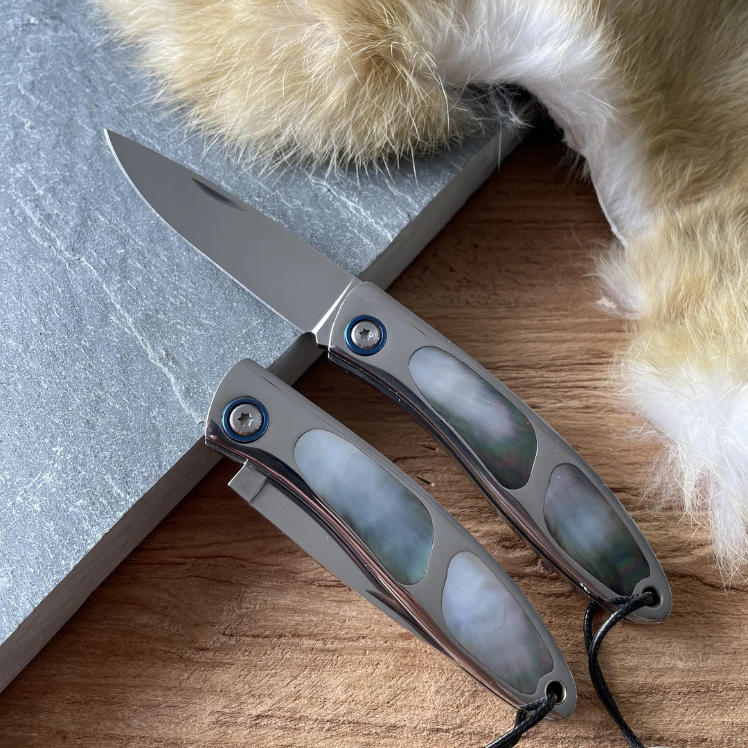 高端，GV10钢，深海贝壳镶嵌刀柄、手感好，瓜果刀削皮刀野营便携锋利