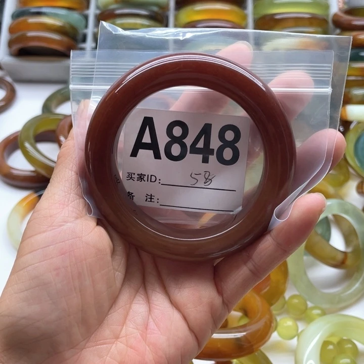 未镶嵌蛇纹石玉手镯双*