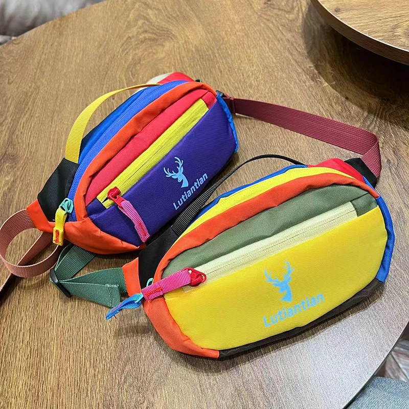 【长23高14厚5】软单根朋克风马卡龙拉链腰包胸包布包春日慢人风