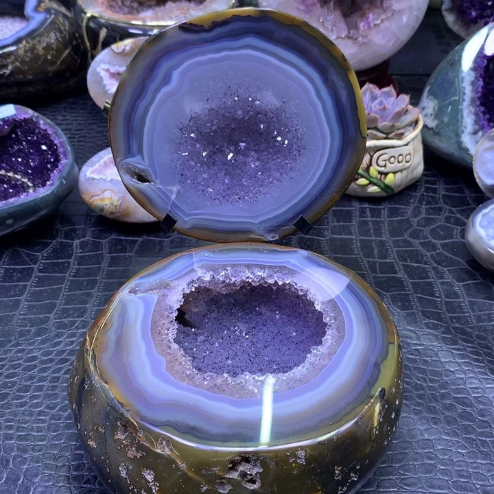 水晶福利彩晶拉丝紫盆未镶嵌