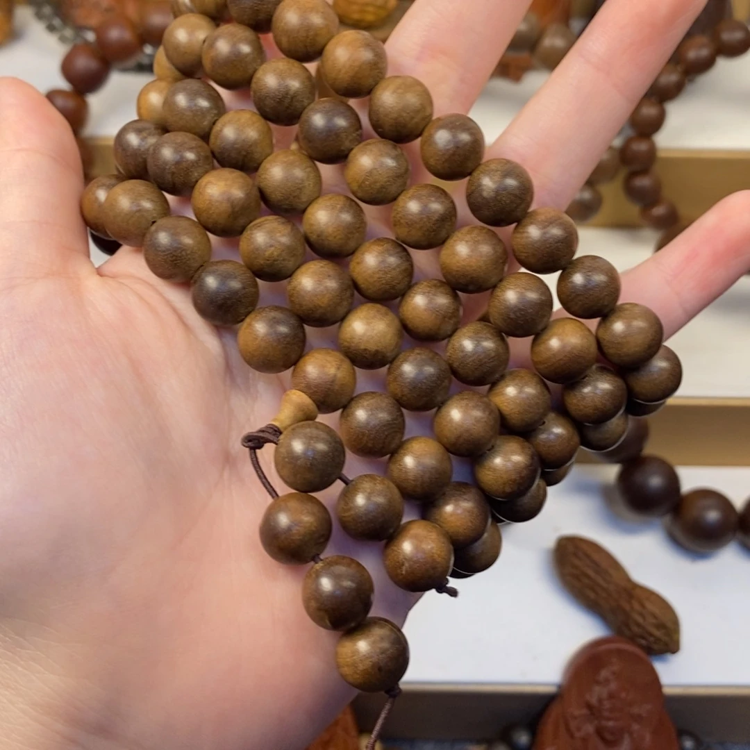 王***乖檀香木手串/手链老山檀香微微瑕1.0/108阴沉横纹奶香