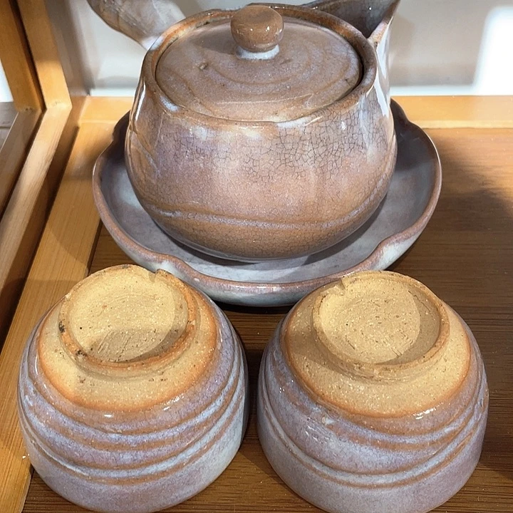 紫砂148天蓬款老紫萩一壶俩杯带壶承