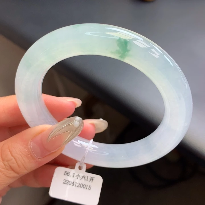 翡翠手镯未镶嵌56.1冰飘花圆条（具体价格咨询客服）