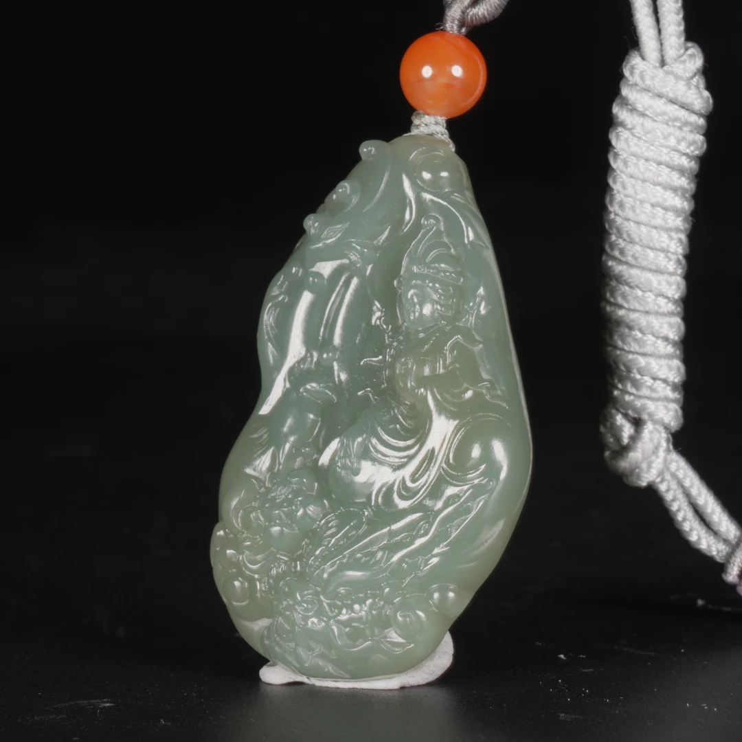 lot42和田玉晴水料观音挂件