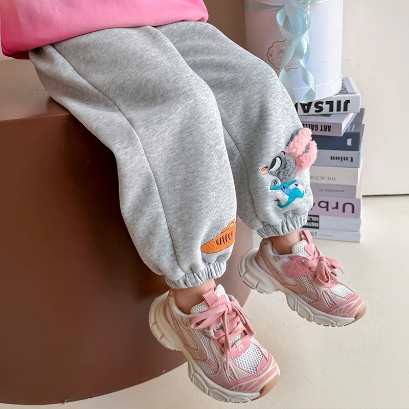 女童洋气卫裤儿童春秋装2025新款卡通女宝宝休闲裤子女孩宽松时髦