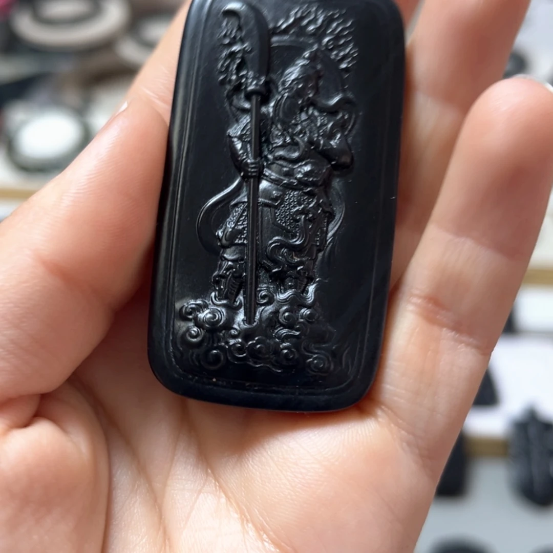 【闪购商品】和田玉（墨玉）高羊脂42克左右关公未镶嵌