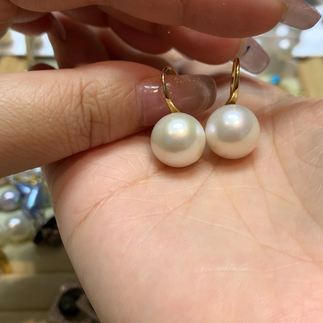 淡水珍珠耳饰银S925镶嵌