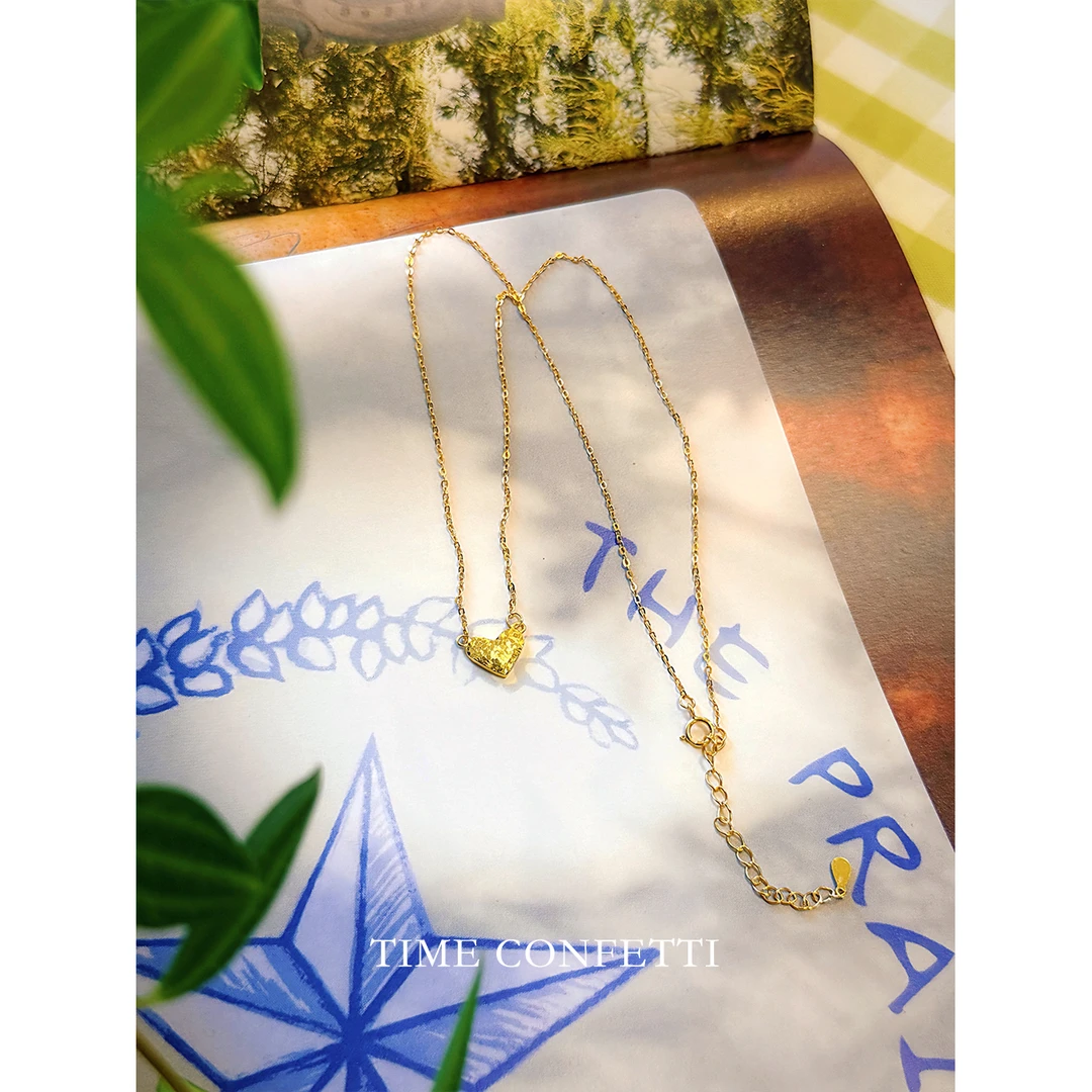 坠链均925银 镀K金【孙二娘】碎冰冰--百搭-爱心吊坠项链TC 11196