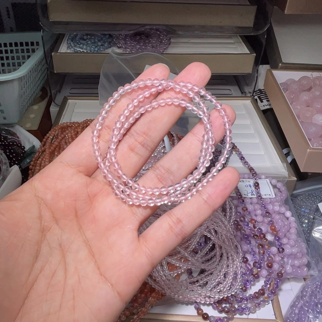 水晶手链未镶嵌粉水晶047