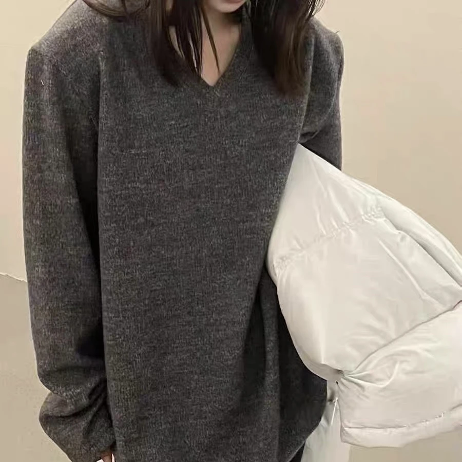 【公主屋现货】V领加厚银丝上衣T恤11071