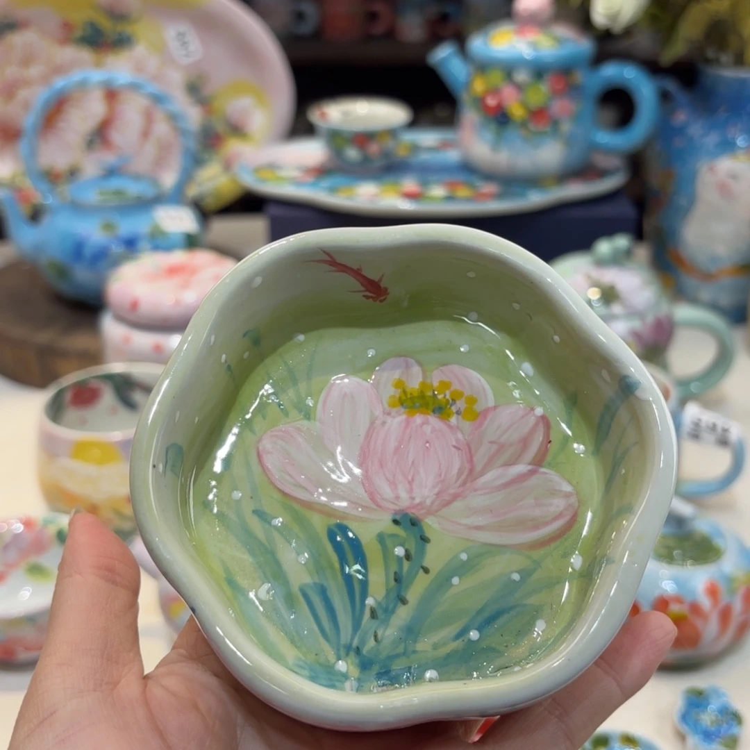 景德镇手绘高温釉下彩陶瓷茶具